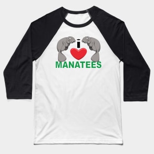 I Heart Manatees Baseball T-Shirt